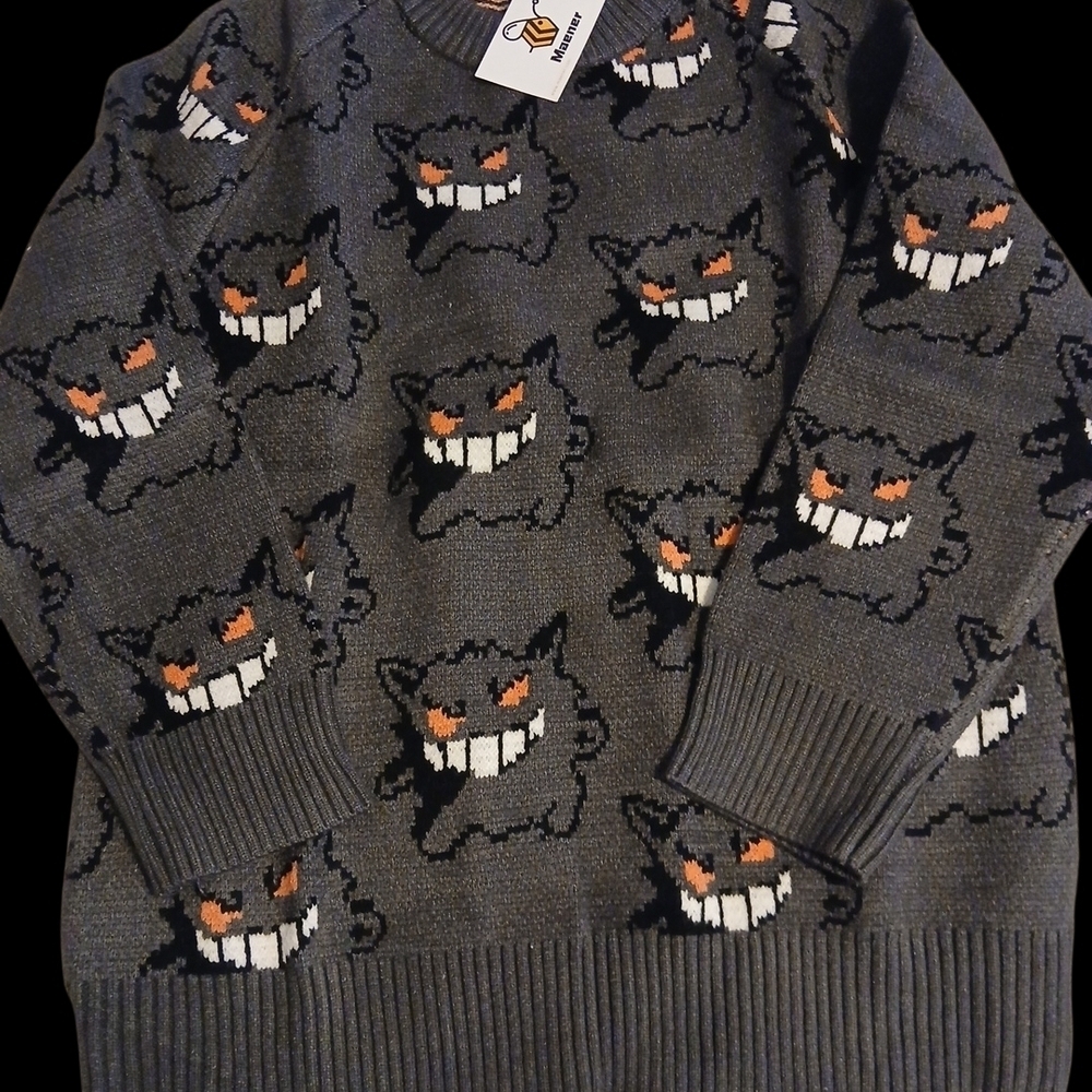 Men's Gray Sweater with Graphic Design - Picture 3 of 9